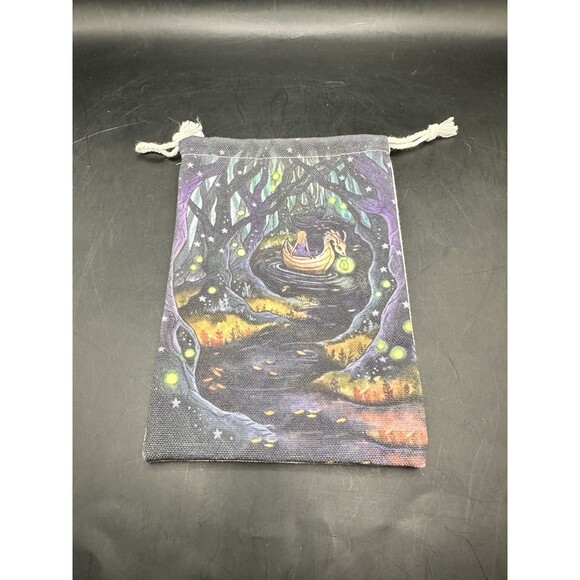Tarot Cards Pouch Bag 5 X 7 Moon Dragon Night Purple Black - Picture 1 of 5